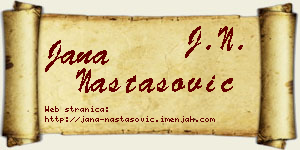 Jana Nastasović vizit kartica